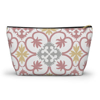 Portugal Tile Accessory Pouch w T-bottom in Pink